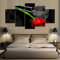 Quadro Su Tela - 5 Parties - Fiore Rosa Rossa - Home Decor - Stampe Su Tela - Quadri Moderni Xl/150 X 100 Cm -/Soggiorno/Camera Da Letto/Ufficio/Hotel/Ristorante/Foto/Poster/Murale/Arte Murale