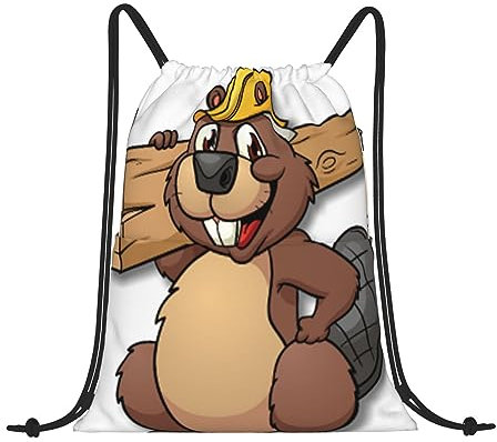 Crazy Save Seekuh Kordelzug Freizeit Sport Rucksack Gurt Tasche Sport Fitness Rucksack, Biber Arbeiten, Einheitsgröße