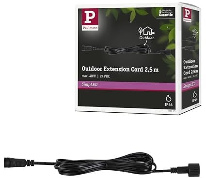 Paulmann 70525 SimpLED Zubehör LED Strip Verlängerungskabel Outdoor IP44 2,5m DC 24V Schwarz Kunststoff