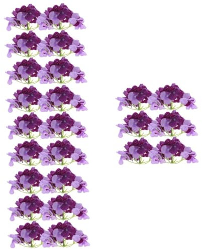 Warmhm 24 Stück Künstliche Hortensien Künstliche Blumenköpfe Hortensienblütenköpfe Lebensechte Hortensien Stiellose Kunstblumen Hortensienstrauß Lila Konservierte Blumen