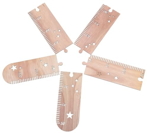 Holz Stern Wachstumstabelle für Kinder zum Aufhängen, 1 Satz | Wanddekoration fürs Kinderzimmer, Charmantes Design mit Sternform, Größenmessung und Höhenmessung