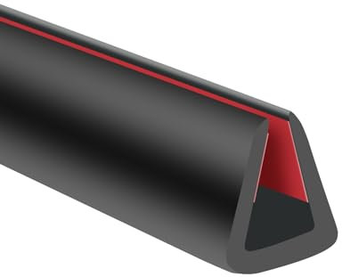 Gummikantenprofil, selbstklebender flexibler U-Profil-Kantenschutz für Glas, Flexiglas und Sperrholz, Größe 5/16 (8 mm), passend für 7–9 mm breite Kanten, schwarz, 6 m