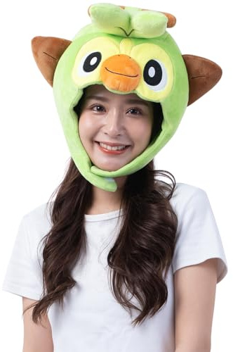 SAZAC Premium Pokemon Grookey Kigurumi Mütze - Beanie für Erwachsene, perfekt für Halloween & Cosplay, gemütlich & warm mit Gurt - Luxuriöse Anime Cap