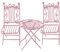 3St Mini Tisch und Stühle aus Schmiedeeisen rosa Spielzeug Puppenmöbel-Sets im Maßstab 1:12 Miniatur-Tischstühle Mini-Stühle Esstisch Spielzeugzimmer Mini-Tisch Stuhl Baby