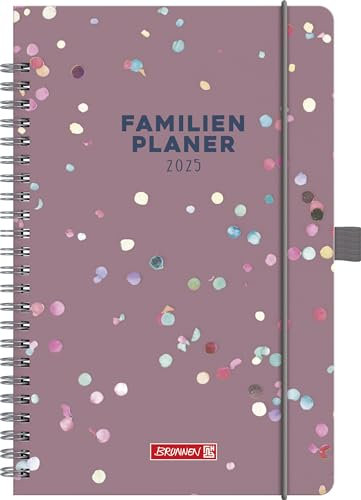 BRUNNEN Buchkalender Familienplaner 2025 „Confetti“ | A5, Papier