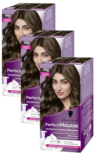 Schwarzkopf Perfect Mousse Coloration Mousse Permanente sans Ammoniaque, 93g (Lot de 3)