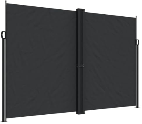 vidaXL Seitenmarkise Ausziehbar Schwarz 220x1000 cm