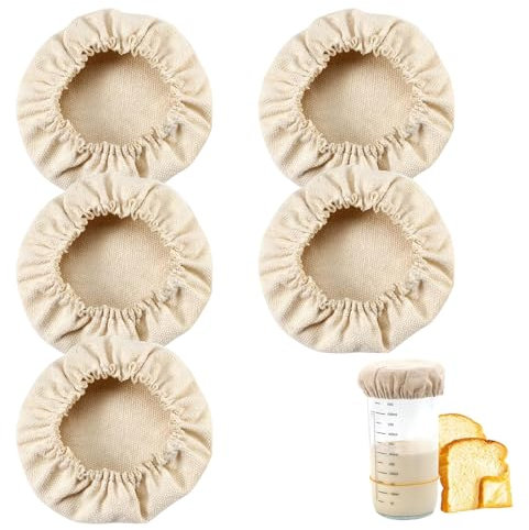5Pcs Bread Proofing Cover, Bowl Covers for Bread Proofing Reusable Bread Cover for Rising, 3-4Inch Elastic Sourdough Proofing Cover for Bread Rising and Storage, Fits small bowls and Jars.