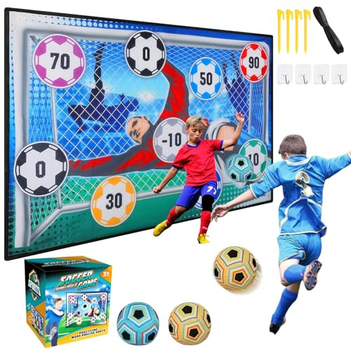 Juego de fútbol para niños 2 3 4 5 6 7 8, diversión deportiva para jardín interior y exterior, portería de fútbol de franela suave, juego de fútbol para niños, juguetes de fútbol, cumpleaños, regalos