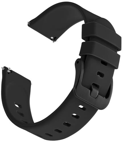 20mm Quick Release Uhrenarmband Kompatibel mit Garmin Vivoactive 3/Vivoactive 5/Vivomove HR/Venu 2 Plus/Venu sq, Sport Weich Silikon Ersatzband für Garmin Fenix 7S/Forerunner 245/645 Music, Schwarz