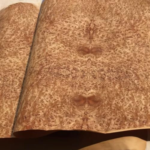 Natürliches Michelia Champaca Wurzelholzfurnier, 0,25 mm dick, 2,5 x 0,58 m, für Heimwerker, Heimdekoration, Möbel, Lautsprecher und Instrument.