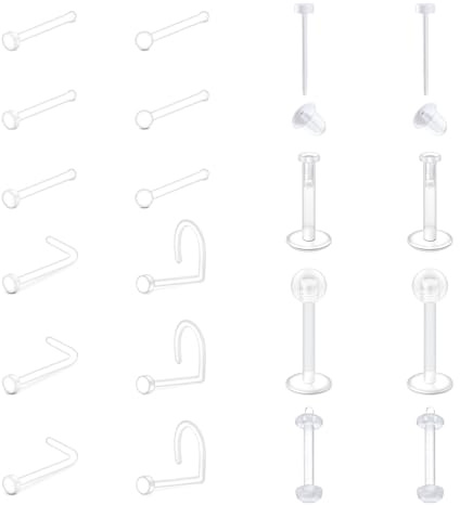 Briana Williams Klar Piercing Retainers Set Bioflex Lippe Nase Augenbraue Zunge Bauchnabel Piercing Ohr Ohrring Plastik