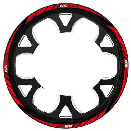 JAYWIS Felgenaufkleber Motorrad 19''17''Wheel Hun Aufkleber Felgenaufkleber Reflektierende Streifen Band Zubehör Für BMW R 1200 1250 GS F 650 GS G 310 GS F 750 GS Radaufkleber(ROT)
