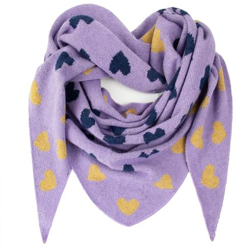 Glamexx24 Damen Schal Dreiecksform Winterschal: Liebe Muster Halstuch Trend XXL Schal Sehr Weicher Schal