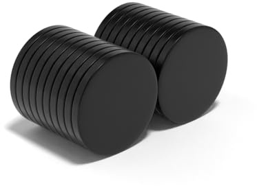 Magnet Store 20mm x 2mm Disc Black Epoxy Neodymium Magnet N52 – Ideal for Outdoor DIY, Woodworking, and Manufacturing (5)