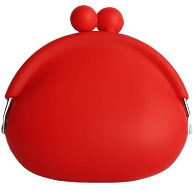 Portamonete da donna, in silicone, per monete, chiavi, rossetto, auricolari, mini portamonete per la vita quotidiana, auto, viaggi, feste, Mini Clutch / Rosso