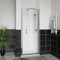 Aquariss 700x700mm Chrome Bifold Shower Door Enclosure with 700mm Self Clean Reversible Folding Shower Screen Cubicle + White SMC Anti Slip Shower Tray and 90mm Waste