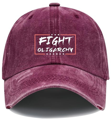Fight Oligarchy Hat Unisex Baseball Cap, Dunkelweinrot 1, 53