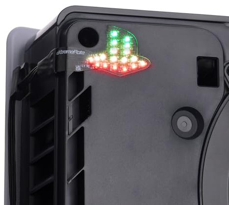 eXtremeRate LED Logo pour ps5 Slim/Pro Console,RGB Rainbow Lumineux Accessoires LED pour ps5 Slim/Pro Disc & Digital,7 Couleurs 40 Effets,Décoration Console
