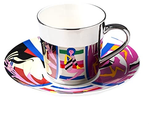 KFXYSM Set Tazzine caffè,Tazzine Caffe Specchio riflessione Tazze da caffè in Vetro Tazze di Acqua for tè for caffè Creativo caffettiera(Pink)