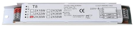 BPBZUTUMDZ T8 220-240 V CA 2x58 W Alimentatore elettronico ad Ampia Tensione Alimentatori for lampade Fluorescenti Q84D(2x18W)