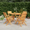 Snsowed 5-TLG. Garten-Essgruppe Massivholz Teak, Esstisch Mit Stühlen Set, Gartenmöbel Sitzgruppe, Balkon Möbel, Gartenlounge Set, Terrassenmöbel, Balkonmöbel Set - 3155030