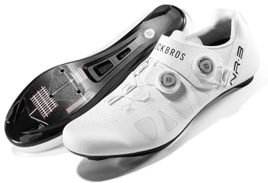 ROCKBROS Rennradschuhe & Fahrradschuhe Herren & Damen, Nylonsohle, Atmungsaktiv, SPD-SL & Look KEO kompatibel, Drehverschluss, Ergonomische Passform