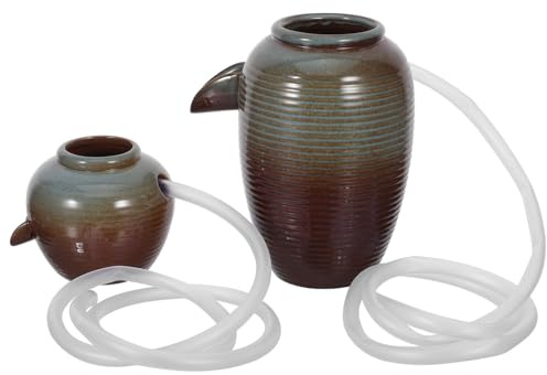 Yardenfun 2 Stück Zimmerbrunnen Antiker Keramikbrunnen Für Draußen Mit Umlaufender Wasserfallfunktion – Terrakotta Für Den Tisch Im Terrasse Garten Innenhof