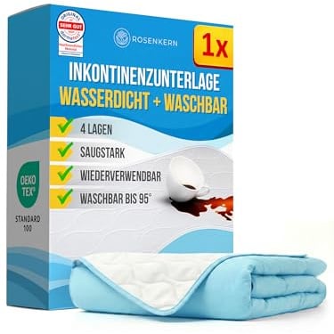 Betteinlagen Inkontinenz Waschbar 70x90 - [Ökotex Zertifiziert] - Bettschutz Unterlage Wasserdicht - [Saugfähig & Wiederverwendbar] - Bettnässer Nässeschutz für Kinder