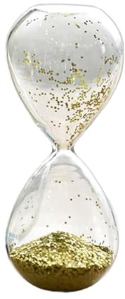 Sablier à paillettes pour cadeau d'anniversaire, chambre à coucher, jaune, 20 x 8 cm