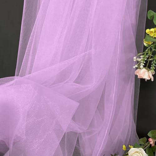 YNNHUDEEP Tüllstoff Violett Organza Stoffe, 5 m x 160 cm, Tüll Meterware | für DIY Tisch Party Torbogen Hochzeit Decoration Tüllrock Schleier