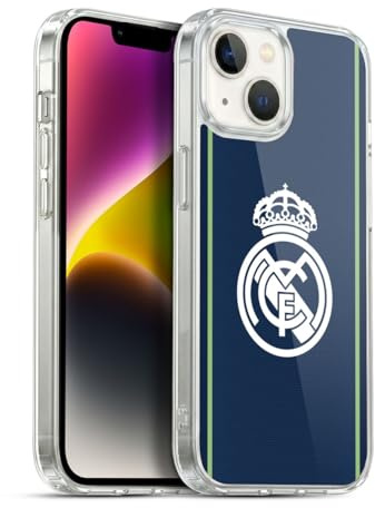Head Case Designs Officially Licensed Real Madrid CF Dark Blue Badge Gel Case [Military Grade Protection] Compatible With Apple iPhone 14