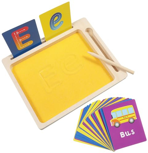 Mipcase Montessori de Bandeja de Arena para Herramienta Sensorial de Escritura y Dibujo Material Didáctico Seguro y Duradero para Preescolar Desarrollo de Letras y Creatividad