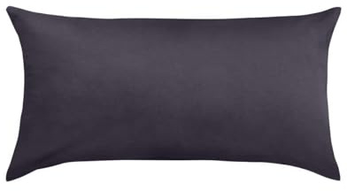 Traumschlaf Uni Mako-Satin Kissenbezüge im 2er Set 100% Baumwolle mit Reißverschluss 2X Kissenbezug 40x80 cm, schwarz