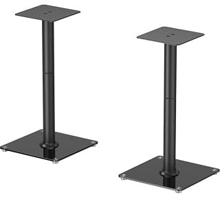 HALTERUNGSPROFI Lautsprecherständer Metall Glas für Satelliten Surround Boxen Paar (2Stück) je 25 kg belastbar (61 cm)