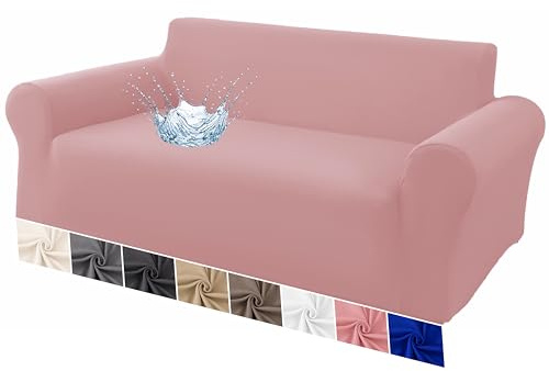 VKZ Copridivano Estensibile Impermeabile 3 Posti Rosa, Copridivano Elastico Universale Protettivo e Antimacchia, Lavabile in Lavatrice