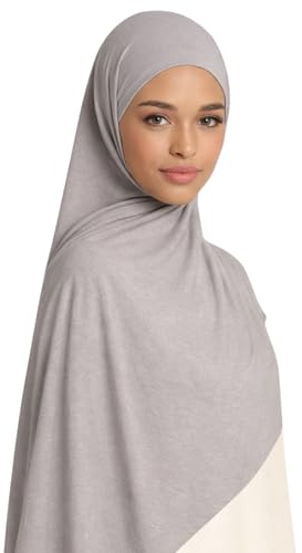 bhb 100% Baumwolle Jersey Hijab Kopftuch Damen – Weich & Atmungsaktiv – Premium Qualität – 180x100 cm – Blickdicht & Elastisch