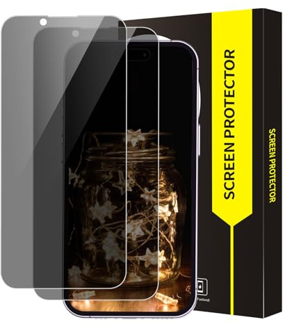Cable Leader 2 Stück Spy Schutzfolie für Panzerglas für iPhone 14/13/13 Pro Sichtschutz, 2,5D Privatsphäre iPhone 16 Pro Max Blickschutzfolie, Sensitive Touch, Anti-Spy iPhone 14 Displayschutzfolie