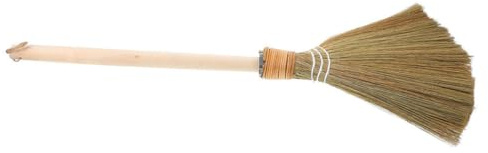 LIFKOME Traditional Witches Broom with Wood Handle and Soft Bristles, Multi-Purpose Detachable Sweeping Brush for Indoor Living Rooms and Outdoor Yard Cleaning, Easy to Clean and Sturdy