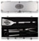 Grillkoffer 3-teilig Grillbesteck Edelstahl Grill Set mit Gravur - Initialen