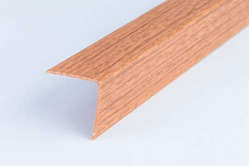 Wood Effect Plastic PVC Corner 1M Angle Trim Wall Corner Guard Edge Protector TMW Profiles (40mm x 40mm x 1M, Cherry)