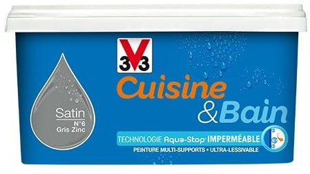 V33 Peinture Cuisine & Bain Gris zinc n°6-2L