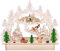 BRUBAKER 3D LED Lichterbogen Schwibbogen - Winterlandschaft mit Kirche - LED Beleuchtung - Holz natur - 27 x 24 x 8,7 cm - Handbemalt