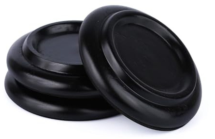 FameFame 3 Pack for Grand Pianos, Solid Wood Piano Caster Cups, Black | Non-Slip Foam, Protect Hard Floors, Reduce Noise, Choose 3-Pack for Grand Pianos or 4-Pack for Upright Pianos