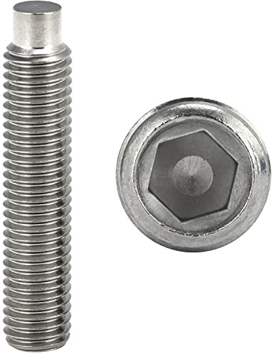 FASTON® Gewindestifte mit Innensechskant und Zapfen M6x8 aus Edelstahl A2 V2A (5 Stück) DIN 915 (ISO 4028) Gewindeschrauben Madenschrauben Maden-Schrauben