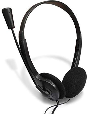 SpirWoRchlan PC Headset mit Mikrofon, 3,5mm Klinke, Schwarz