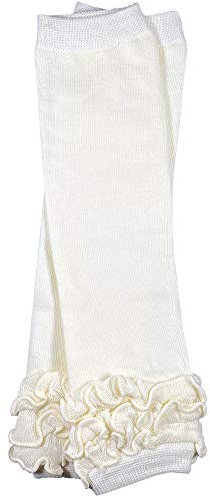 juDanzy Ruffled Leg Warmers for Baby or Toddler Girls (One Size (12 pounds to 10 years), Cream)