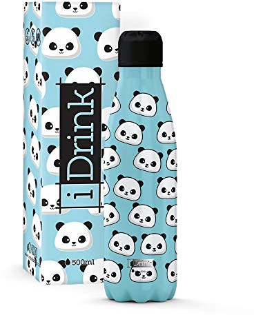 IDRINK - Borraccia Termica in Acciaio 350/500/750/1000 ML (1000 ML, Panda)