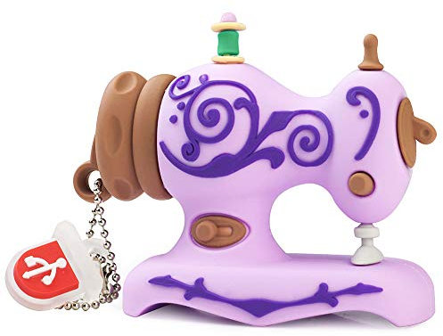 16GB USB Pen Drive Penna USB Porta Chiavette Usb Chiave USB Carino USB unità di memoria Regali per Bambino Amico(16GB,Macchina da cucire viola)