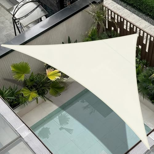 Cool Area Vela Ombreggiante Impermeabile 3x3x3.25m Triangolare,Crema | Tenda a Vela Protezione 95% Raggi UV,Tenda da Sole per Giardino Esterno Terrazza
